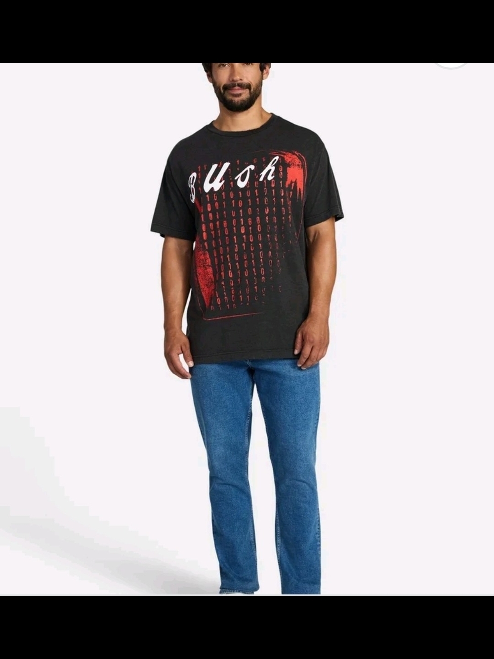 Bush Band Tour NEW Graphic T-Shirt Charcoal Gray Binary Code 3XL (48-50)